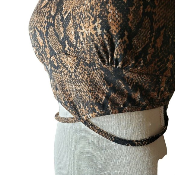 Women Python M Two Piece Set Bodycon Sleeveless Crop Top&Mini Skirt Set - Picture 6 of 8